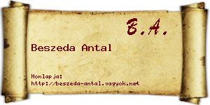 Beszeda Antal névjegykártya